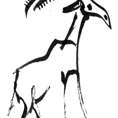 A goat with ink