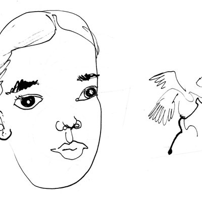 A girl and a bird