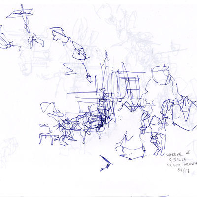 Blind drawings from theatrical performance