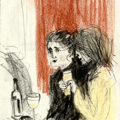 Girls having wine, Brighton
