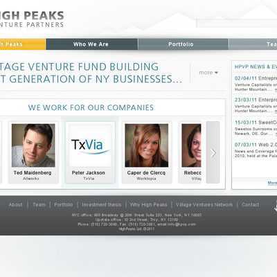 High Peaks - website design
