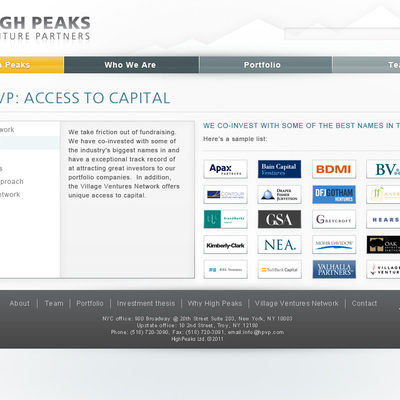 High Peaks - website design