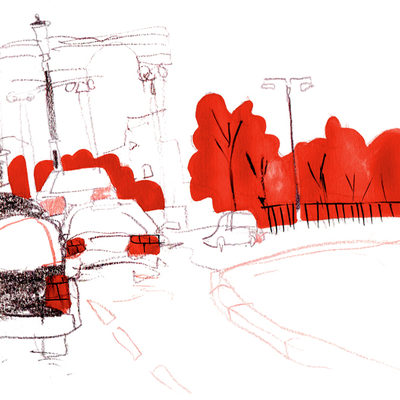London in July - several random sketches