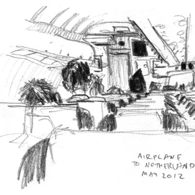 Luton airport reportage sketches