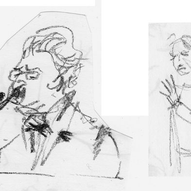 Man with a pipe and a woman