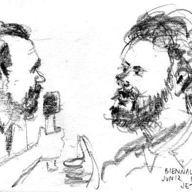 Portraits of speakers at Brno Biennale