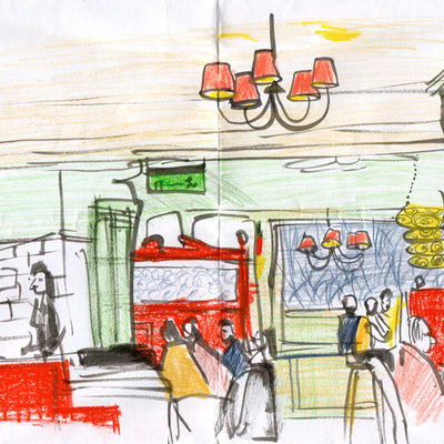Pub sketches in and out