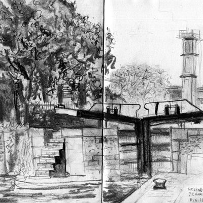 Regents canal lock sketch