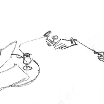 Sketch from a TV lecture (horizontal section of speakers)
