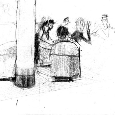 Sketch from ferry to France