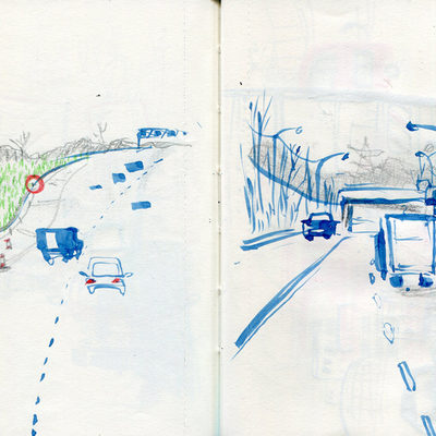 Sketches from the bus
