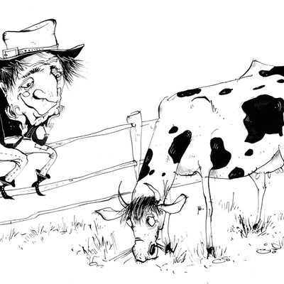 Smile that cow away
