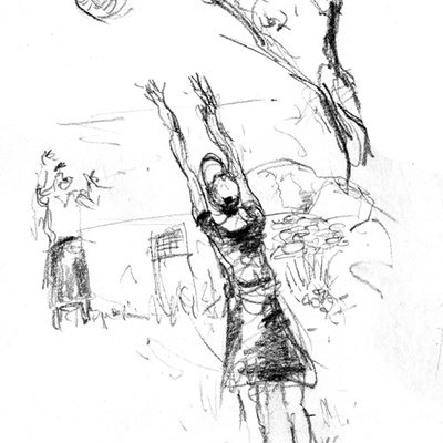 Volleyball players sketch